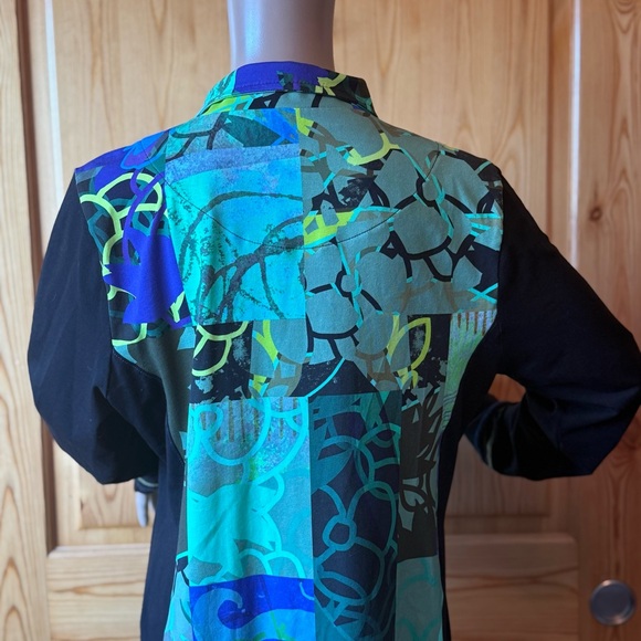 Art Simply by Dolcezza Zip Front Art to Wear Dress Size L Abstract Print - Picture 8 of 16